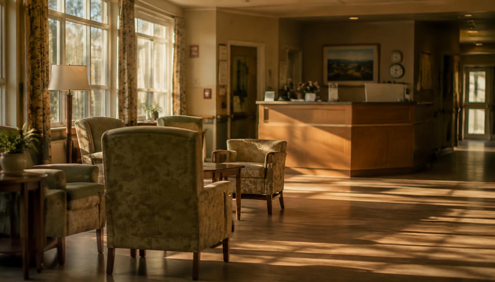 Quiet corridor of an assisted living residence
